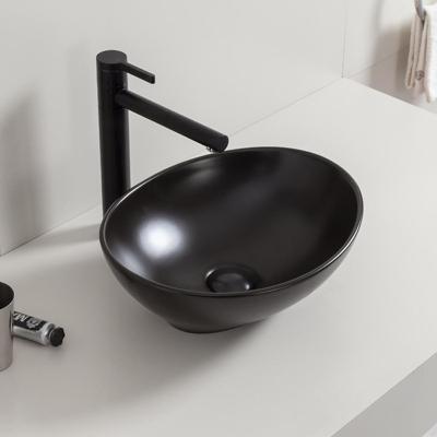 Wiesbaden Barco Waskom Ovaal - 40x33x14.5cm - Keramiek - Mat Zwart