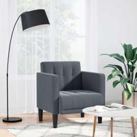 Fauteuil met armleuningen Donkergrijs 53 cm Fluweel - thumbnail