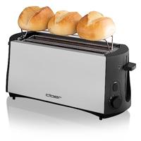 Cloer Toaster 3710 Broodrooster met dubbele lange sleuf Met geïntegreerde broodopzet Zwart, Zilver - thumbnail