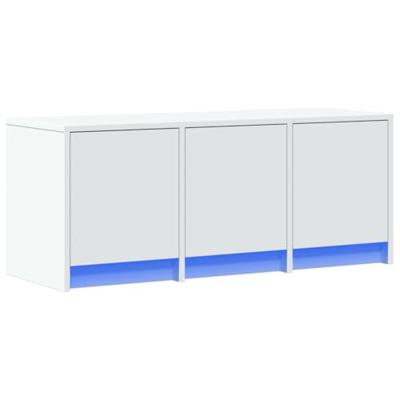 Tv-meubel met LED 97x34x40 cm bewerkt hout wit