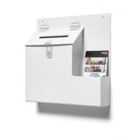 Deflecto Actiebox met gleuf en slot Wit (b x h x d) 35.5 x 36 x 9 cm 1 stuk(s) - thumbnail