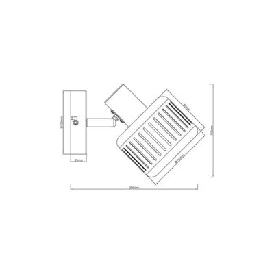 Brilliant Zwarte wandlampTyas zwart met goud - 99941/86