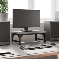 VidaXL Monitorstandaard 37x23x14 cm bewerkt hout grijs sonoma eiken - thumbnail