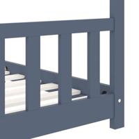 Kinderbedframe massief grenenhout grijs 90x200 cm - thumbnail