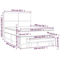 Boxspring met matras stof blauw 140x200 cm - thumbnail