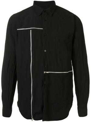 Black Comme Des Garçons zip-embellished poplin shirt Black Comme Des Garçons zip-embellished poplin shirt