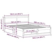 Bedframe Wasbruin 160 x 200 cm Massief grenenhout - thumbnail