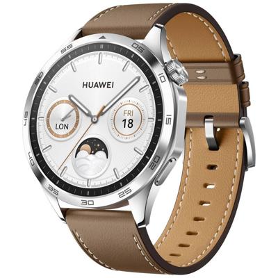 HUAWEI WATCH GT 4 Smart Watch - Batterijduur tot 2 weken Fitness Tracker - Compatibel met Android en iOS - Gezondheidsmonitoring met Pulse Wave Aritmie Analyse - GPS Geïntegreerd - 46 mm Leer Bruin