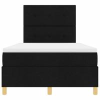 Boxspring bed met matras met hoofdeinde Zwart 120 x 190 cm Stof - thumbnail