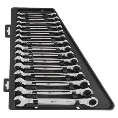 Milwaukee MAX BITE ™ ratelsleutelsets 15 pct Maxbite Ratchet Metric Combinatie Spanner Set - 1 st - 4932464994