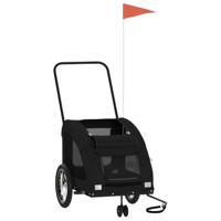 Hondenfietstrailer oxford stof en ijzer zwart - thumbnail
