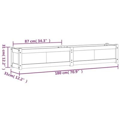 Plantenbak 180x31x31 cm massief grenenhout