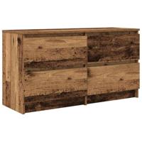 Tv-meubel 100x35x54 cm bewerkt hout oud houtkleurig - thumbnail