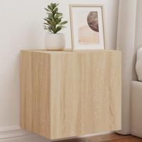 Tv-wandmeubelen met LED 2 st 40,5x35x40 cm sonoma eikenkleurig - thumbnail