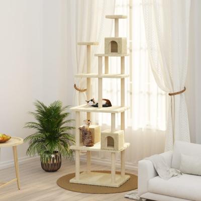 VidaXL Kattenmeubel met sisal krabpalen 188 cm crèmekleurig