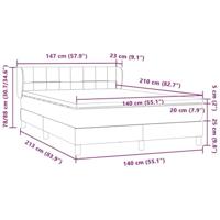 Boxspring met matras fluweel donkergroen 140x210 cm - thumbnail