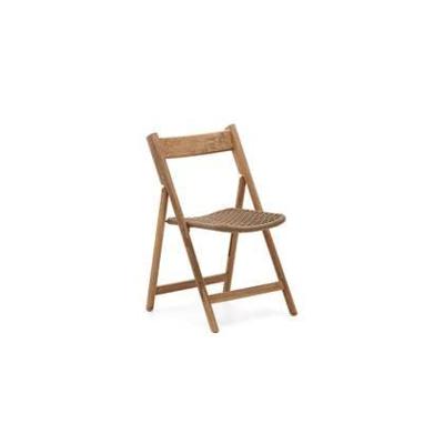 Kave Home Inklapbare Tuinstoel 'Dandara' Acaciahout en touw, kleur Beige