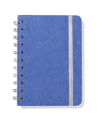 HEMA Notitieboek A6 gelinieerd glitter (blauw)