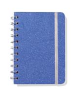 HEMA Notitieboek A6 gelinieerd glitter (blauw) - thumbnail