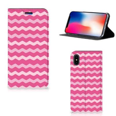 Apple iPhone X | Xs | Hoesje met Magneet | Waves Pink