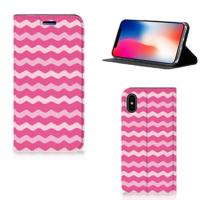 Apple iPhone X | Xs | Hoesje met Magneet | Waves Pink - thumbnail