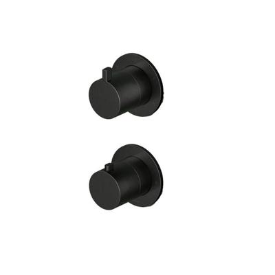 Hotbath Ace Afbouwdeel - voor inbouwthermostaat - 3-weg - omstel - zwart geborsteld PVD AC039EXTMBP Hotbath Ace Afbouwdeel - voor inbouwthermostaat - 3-weg - omstel - zwart geborsteld PVD AC039EXTMBP