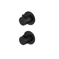 Hotbath Ace Afbouwdeel - voor inbouwthermostaat - 3-weg - omstel - zwart geborsteld PVD AC039EXTMBP - thumbnail