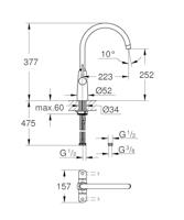 GROHE Ambi Keukenkraan - hoog - chroom 30189000 - thumbnail
