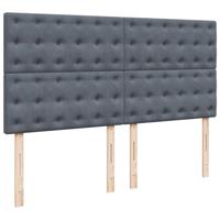 Boxspring met matras fluweel donkergrijs 200x200 cm - thumbnail
