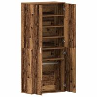 Schoenkast Oude Hout 80x39x180 cm GEFREESD HOUT - thumbnail