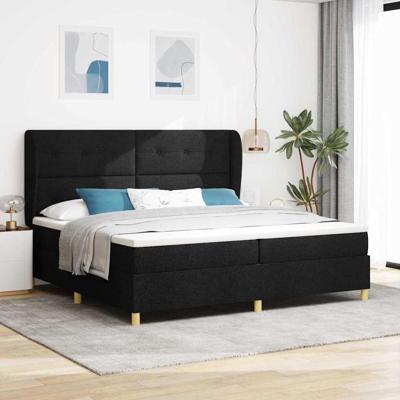 Boxspringbed met Matras Donkergrijs 90x190 cm met matras Zwart