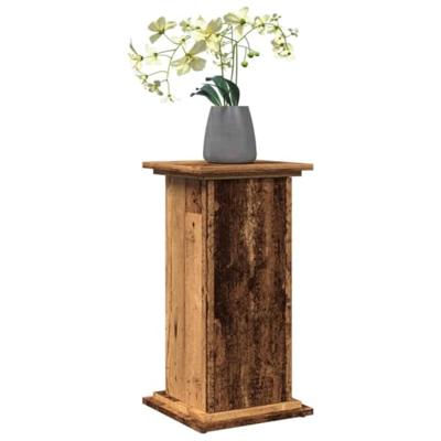 Sokkel met opbergruimte 31x30x60 cm bewerkt hout oud houtkleur - thumbnail