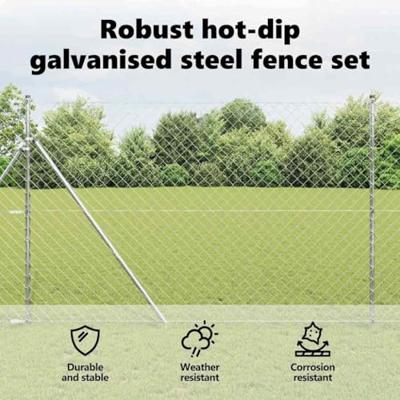 VidaXL Afrasteringspaal zilver 10 x 1,6 m (60 x 60 mm gaas) staal