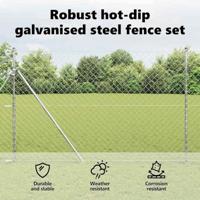 VidaXL Afrasteringspaal zilver 10 x 1,6 m (60 x 60 mm gaas) staal - thumbnail