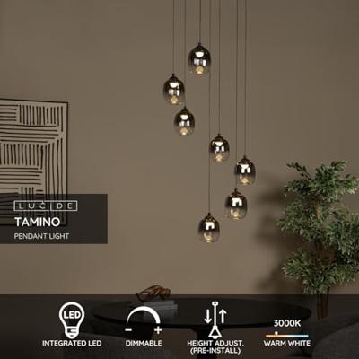 Lucide TAMINO - Hanglamp - Ø 52 cm - LED Dimb. - 7x7W 3000K - Zwart