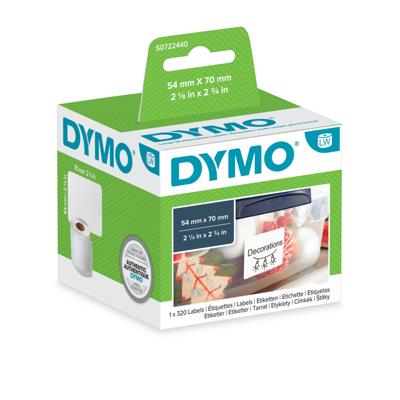 DYMO S0722440 Rol met etiketten 70 x 54 mm Papier Wit 320 stuk(s) Permanent hechtend Universele etiketten DYMO S0722440 Rol met etiketten 70 x 54 mm Papier Wit 320 stuk(s) Permanent hechtend Universele etiketten