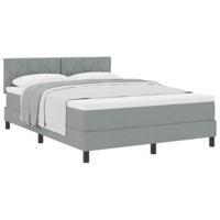 Boxspring Bed met Matras Lichtgrijs 140x190 cm Stof - thumbnail