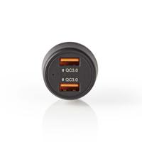 Nedis CCQC600ABK Autolader 3,0 A 2x Usb (qc 3.0) Zwart - thumbnail