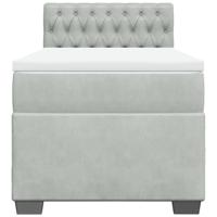 Boxspring met matras fluweel lichtgrijs 80x200 cm - thumbnail