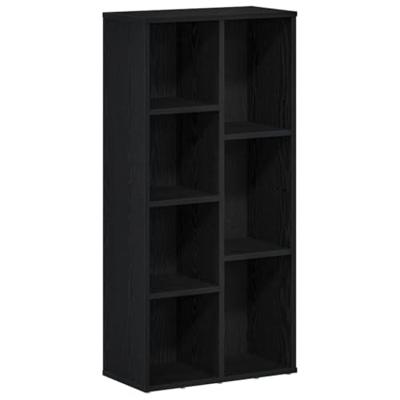 Boekenkast 50x25x104 cm bewerkt hout zwart eikenkleurig - thumbnail