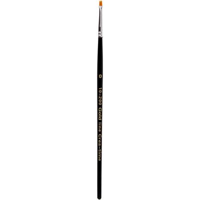 Creativ Company Gold line penselen, plat, afm 0, l: 18,5 cm, b: 1 mm, 12 stuk/ 1 doos