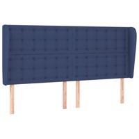 Hoofdbord met randen 183x23x118/128 cm stof blauw - thumbnail