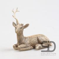 Hert liggend goud 11cm - thumbnail