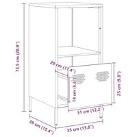 Dressoir 35x39x73,5 cm koudgewalst staal wit - thumbnail
