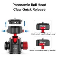 Ulanzi U-100 draaibare statiefkop met balhoofd en Cold Shoe-mount - thumbnail