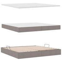 Opslag bed met matras met opslag Taupe 200 x 200 cm Nep Leer - thumbnail