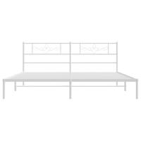 Bedframe met hoofdbord metaal wit 200x200 cm - thumbnail