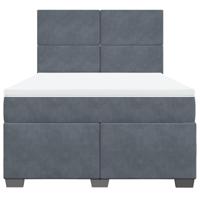 Boxspring met matras fluweel donkergrijs 160x200 cm - thumbnail