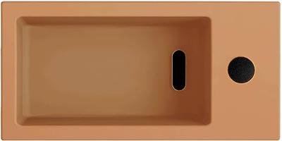 Clou Flush 3 fontein 36x18cm zonder kraangat rechts mat it zand ker CL/03.36031 Clou Flush 3 fontein 36x18cm zonder kraangat rechts mat it zand ker CL/03.36031