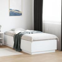 Bedframe met LED-verlichting bewerkt hout wit 90x200 cm - thumbnail